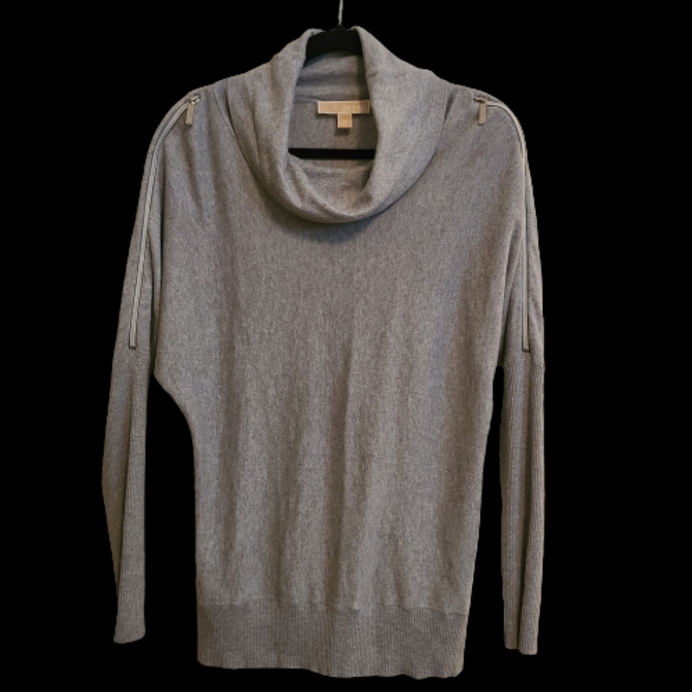 Michael Kors Cowl Neck Zipper Sleeve Pull over Sweater